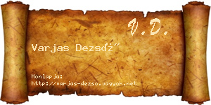 Varjas Dezső névjegykártya